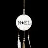 Suspension En Bois Noël Boho Et Plumes 28 Cm -Decoration Magasin suspension sapin noel blanche 336177