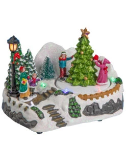 Village De Noël Lumineux Sapin 18 X 12 X 13 Cm