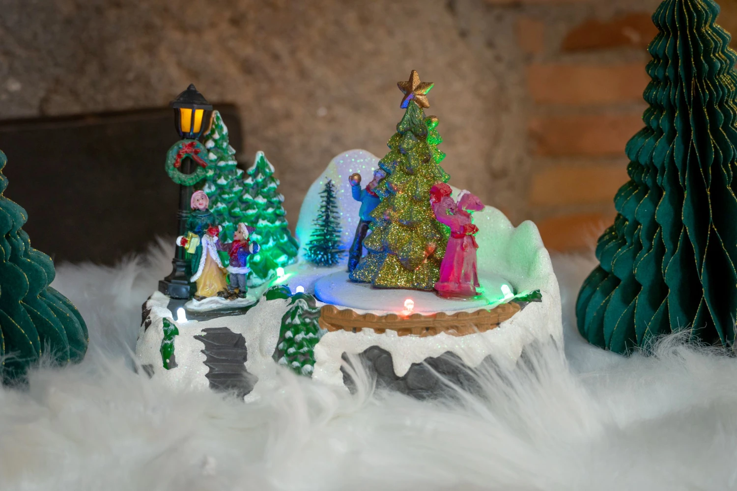 Village De Noël Lumineux Sapin 18 X 12 X 13 Cm 4 Village De Noël Lumineux Sapin 18 X 12 X 13 Cm – Image 2